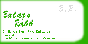 balazs rabb business card